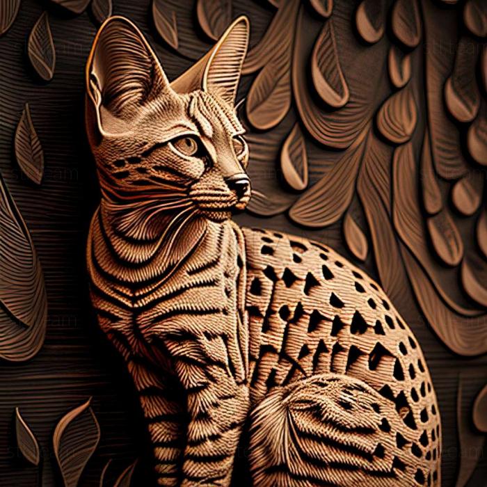 3D model Savannah cat (STL)